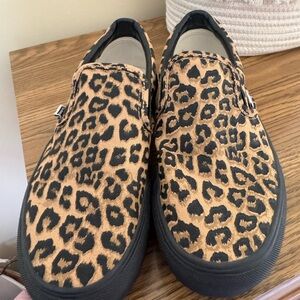 Leopard Print Vans Slip-On Sneakers